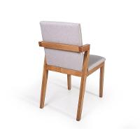 Conjunto 6 Cadeiras Estofadas Luna Cinza Claro - 2