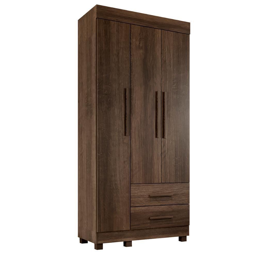 Guarda Roupa Copacabana New Quarto Com 3 Portas E 2 Gavetas Imbuia - 1