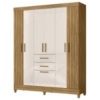 Guarda Roupa Malta Quarto Casal Com 6 Portas E 2 Gavetas Freijo-off White - 1