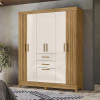 Guarda Roupa Malta Quarto Casal Com 6 Portas E 2 Gavetas Freijo-off White - 2