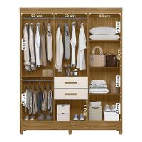 Guarda Roupa Malta Quarto Casal Com 6 Portas E 2 Gavetas Freijo-off White - 3