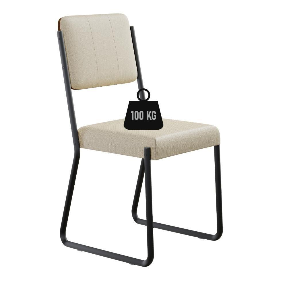 Conjunto 2 Cadeiras De Jantar Next Cinza Claro Corr-cr Caramelo Est.preta - 7