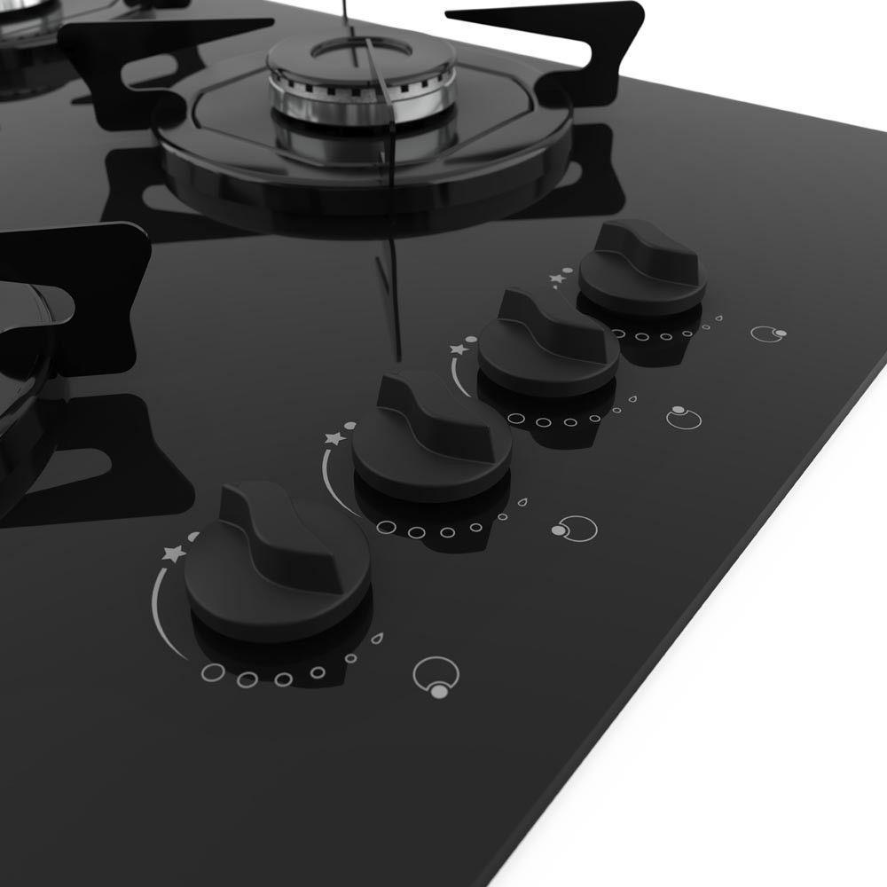 Cooktop Terim à Gás Trm 4b Vidro Preto Flange Esmaltada Preto Bivolt - 3