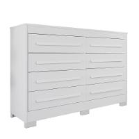 Comoda California Quarto Com 8 Gavetas E Pés Em Plástico Branco - 1