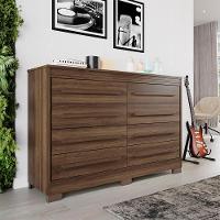 Comoda California Quarto Com 8 Gavetas E Pés Em Plástico Imbuia - 2