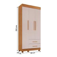 Guarda Roupa Copacabana New Quarto Com 3 Portas E 2 Gavetas Cinamomo-off White - 4