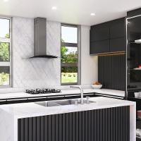 Coifa Terim de Parede Clean Vidro Curvo Black Kroma 80cm Preto Com Kromanox 110V - 7