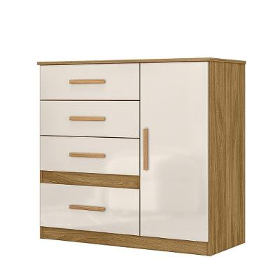 Comoda Venus Quarto Com 4 Gavetas E 1 Porta Freijo-off White
