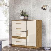 Comoda Venus Quarto Com 4 Gavetas E 1 Porta Freijo-off White - 2