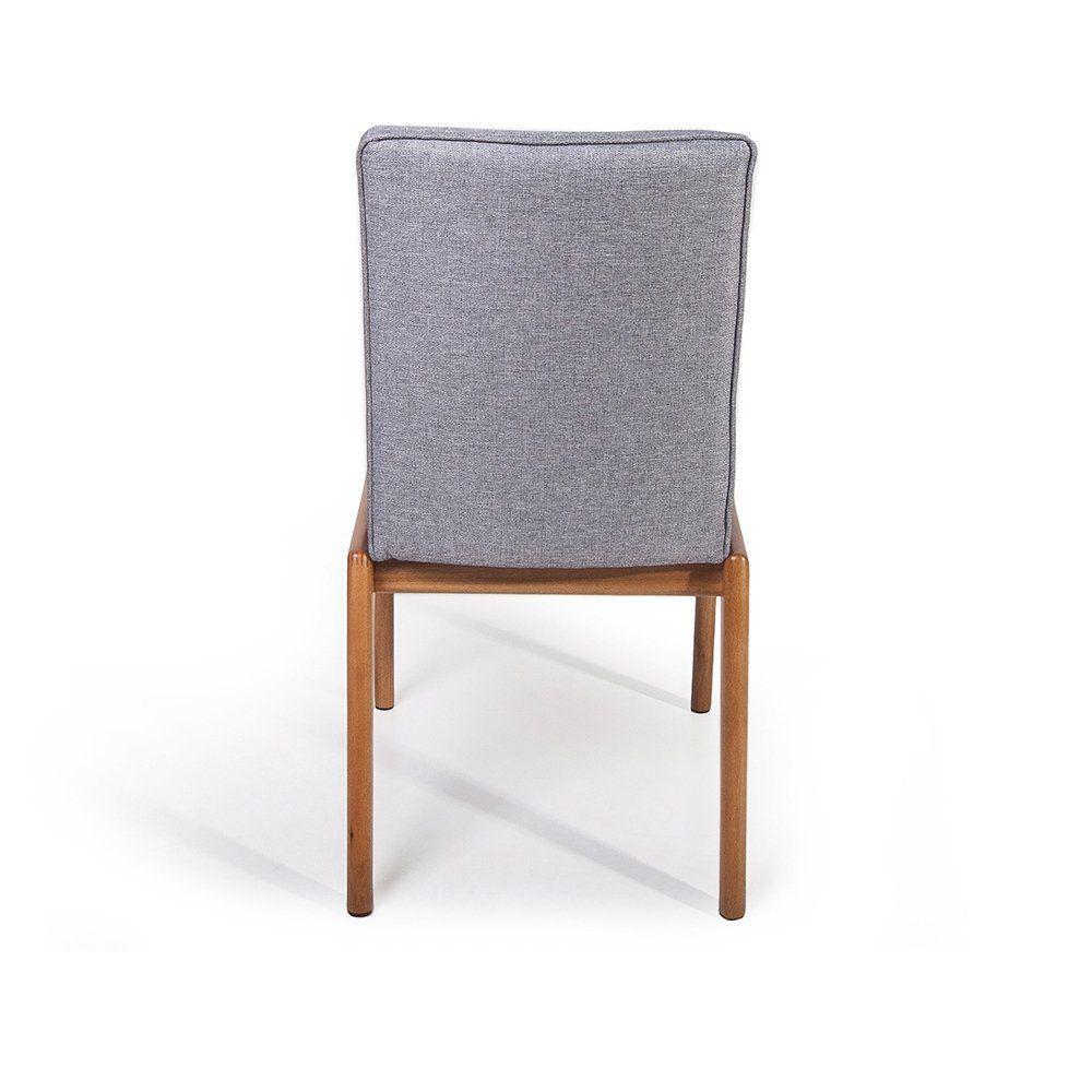 Conjunto 4 Cadeiras De Jantar Estofadas Sara Cinza Escuro - 5