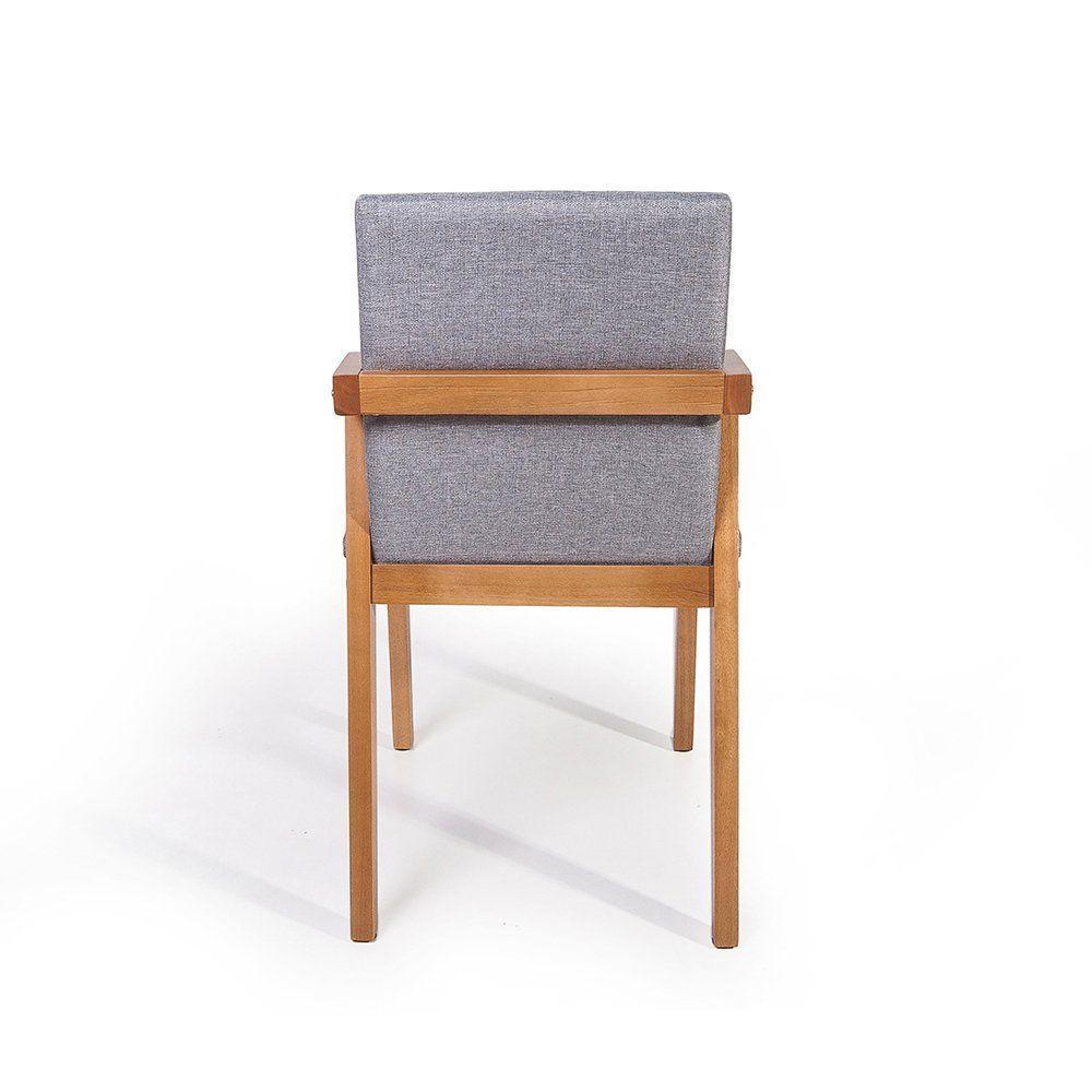 Conjunto 4 Cadeiras Estofadas Luna Cinza Escuro - 6