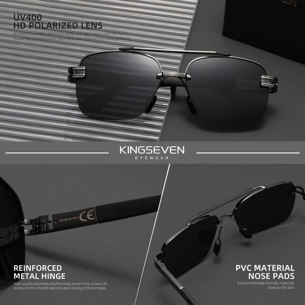 Óculos De Sol Masculino Polarizado Uv400 Quadrados Preto - 2