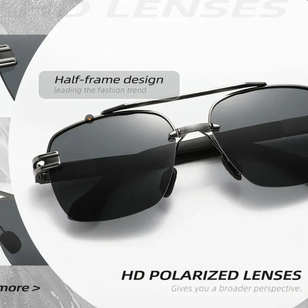 Óculos De Sol Masculino Polarizado Uv400 Quadrados Preto - 5