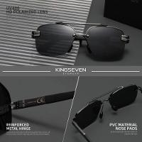 Óculos De Sol Masculino Polarizado Uv400 Quadrados Preto - 2