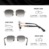 Óculos De Sol Masculino Polarizado Uv400 Quadrados Preto - 3