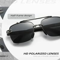 Óculos De Sol Masculino Polarizado Uv400 Quadrados Preto - 5