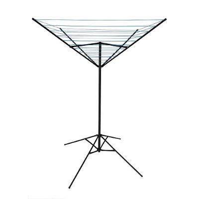 Varal De Chão Aço Carbono Retrátil Giratório Reforçado 11 Cordas Durável Preto Varal Sul