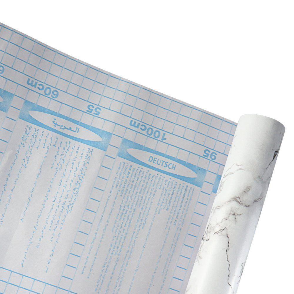 Papel De Parede Pvc Marmorizado Preto E Branco - 3