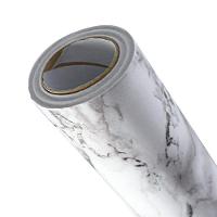 Papel De Parede Pvc Marmorizado Preto E Branco - 1