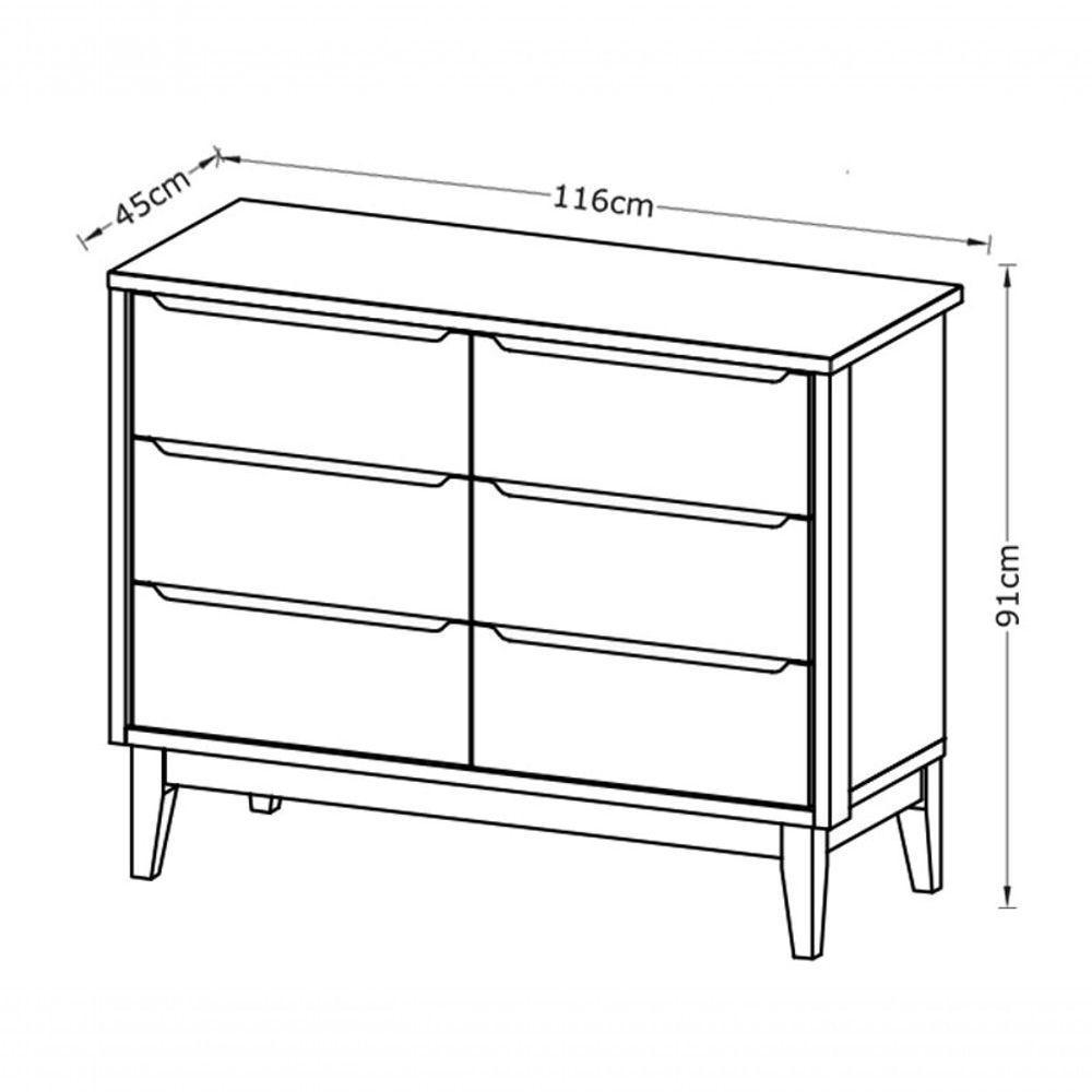 Jogo De Quarto Para Bebê Classic New Branco Fosco Com Natural - Moveisaqui - 5