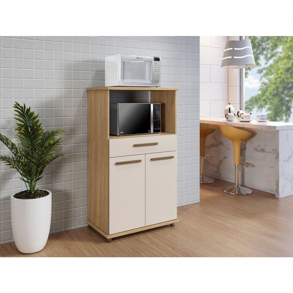 Balcão Conquista 02 Portas 01 Gavetas Arte Móveis Cinamomo/off - 1