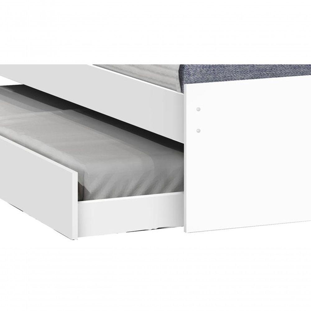 Cama Solteiro Com Auxiliar Prisma Branco Com Lilás - Jea Móveis - 4