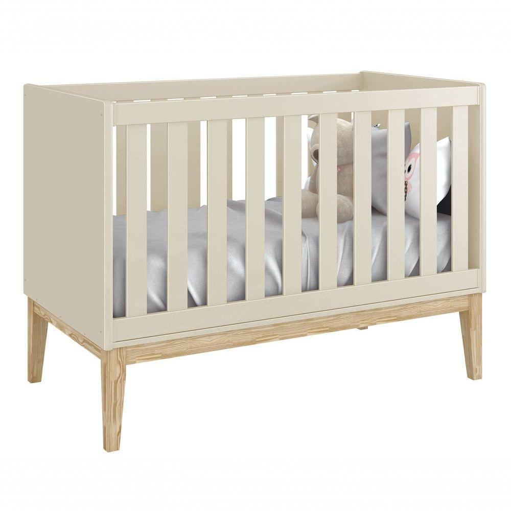Jogo De Quarto Para Bebê Classic New Areia Fosco Com Natural - Moveisaqui - 2
