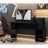 Mesa Para Computador Gamer Preto Com Azul - Gelius Móveis - 2