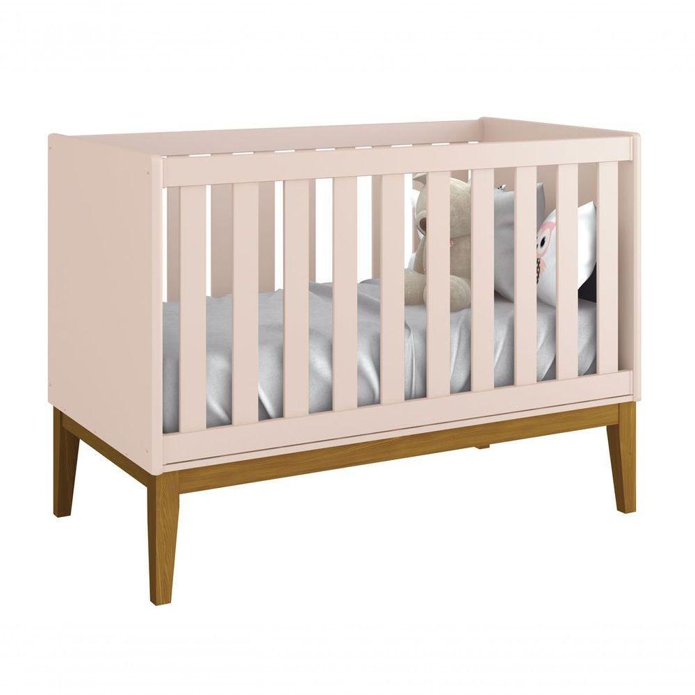 Berço Americano Classic New Rosa Fosco Com Madeira - Reller - 1