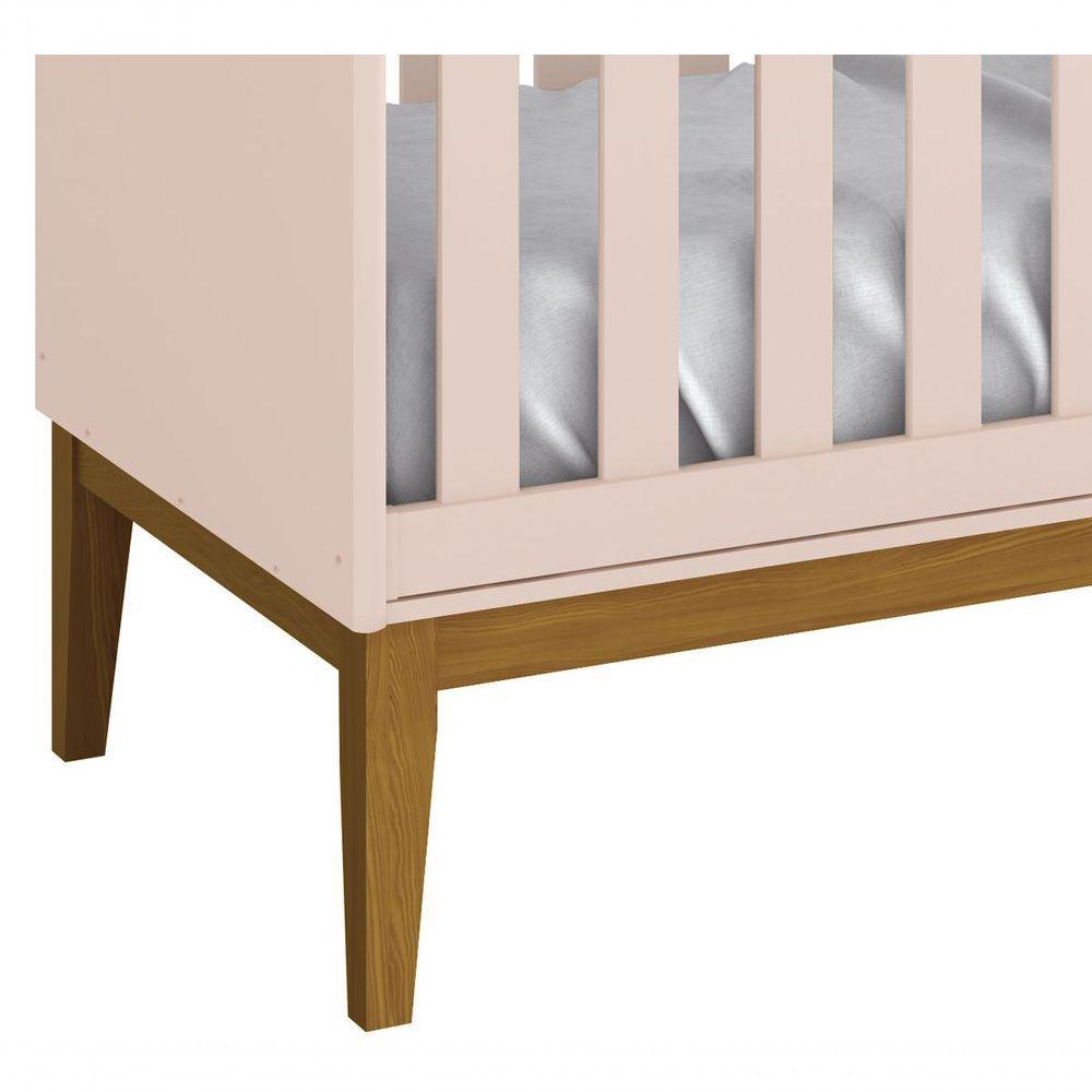 Berço Americano Classic New Rosa Fosco Com Madeira - Reller - 3