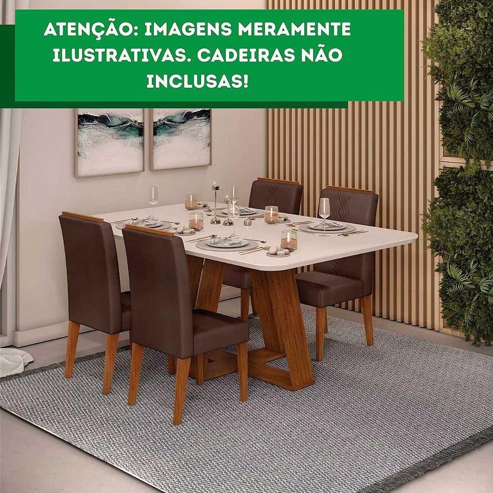 Mesa Kiara Tampo Chanfrado Curvo Madeira Freijó Com Off White - 3