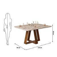 Mesa Kiara Tampo Chanfrado Curvo Madeira Freijó Com Off White - 7