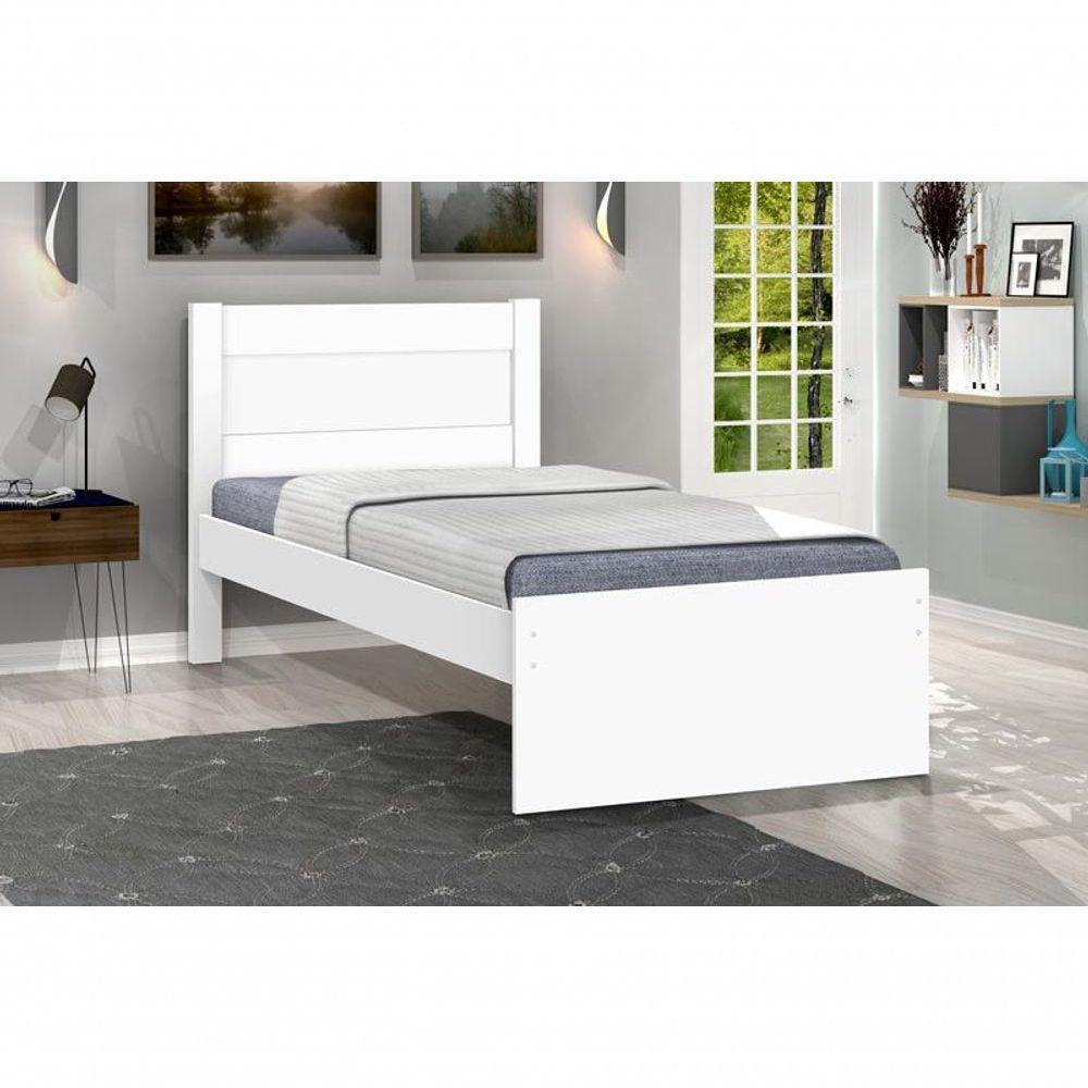 Cama Solteiro Prisma Branco - Jea Móveis - 1