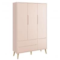 Jogo De Quarto Para Bebê Completo 3 Portas Théo New Rosa Fosco Com Natural - Reller - 6