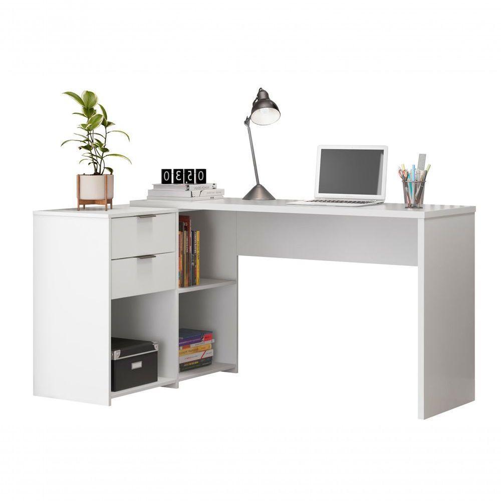 Mesa Para Computador Office Zínia Branco - Moveisaqui - 5