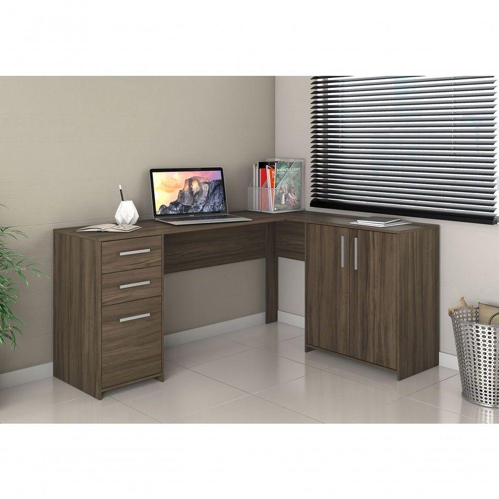 Mesa Para Computador Office Legna Nogal - Moveisaqui - 2