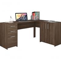 Mesa Para Computador Office Legna Nogal - Moveisaqui - 1