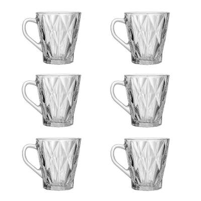 Conjunto de Taças para Café Diamond 6 Peças 180ml Cristal Ecológico Transparente Lyor