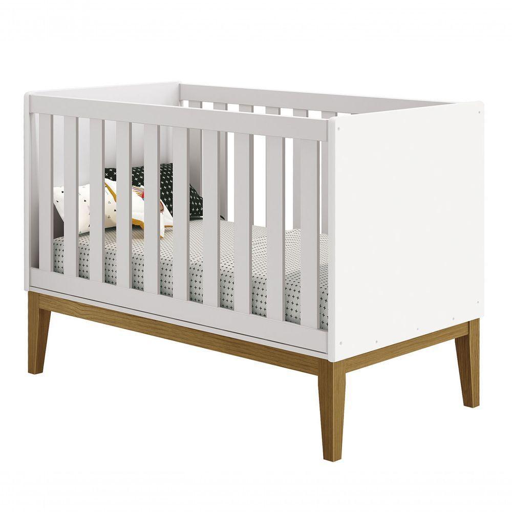 Jogo De Quarto Para Bebê Completo 3 Portas Classic New Branco Fosco Com Madeira - Moveisaqui - 2