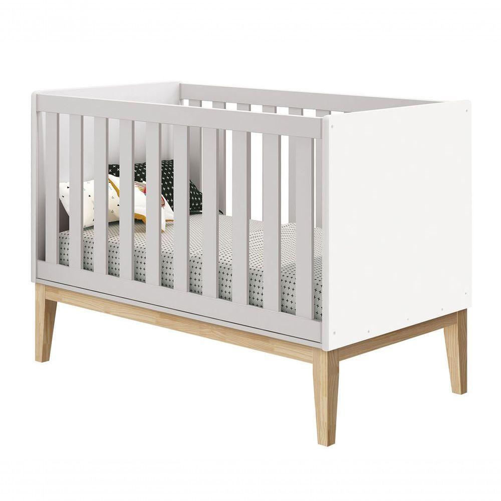 Jogo De Quarto Para Bebê Completo 3 Portas Classic New Branco Fosco Com Natural - Reller - 3