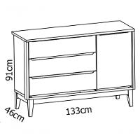 Jogo De Quarto Para Bebê Completo 3 Portas Classic New Branco Fosco Com Natural - Reller - 6