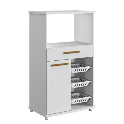 Armário De Cozinha Com Fruteira Fortaleza Arte Móveis Branco