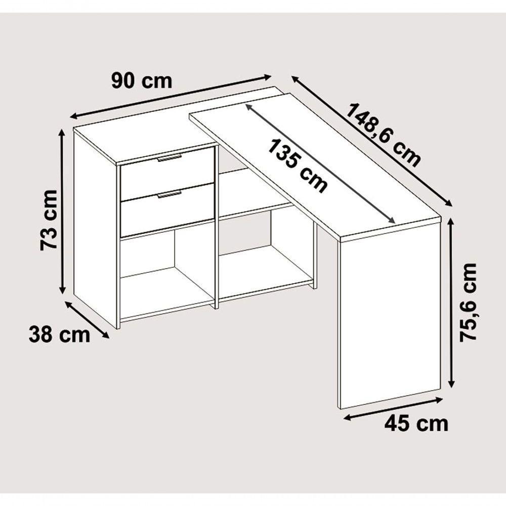 Mesa Para Computador Office Nt 2060 Preto - Notável - 7
