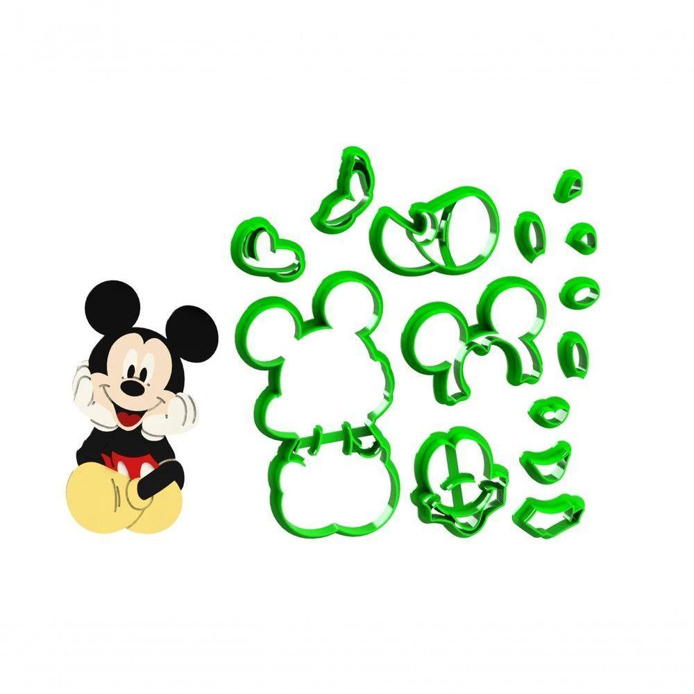 Cortador Mickey Corpo Sentado Tamanho 9 Cm - 1