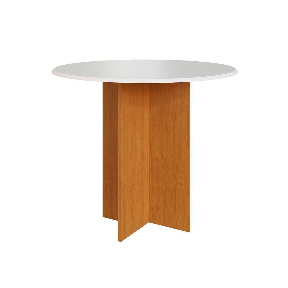 Conjunto Mesa De Jantar Alice Sofia Redonda 4 Cadeiras Freijó Offwhite Linho - Indekes - 4