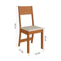 Conjunto Mesa De Jantar Alice Sofia Redonda 4 Cadeiras Freijó Offwhite Linho - Indekes - 2