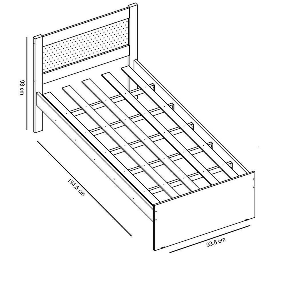 Cama Solteiro Prisma Branco Com Lilás - Jea Móveis - 6