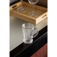 Conjunto Taça Para Cappuccino 6 Peças 210 Ml Deli Diamante Com Fio De Ouro Lyor - 4