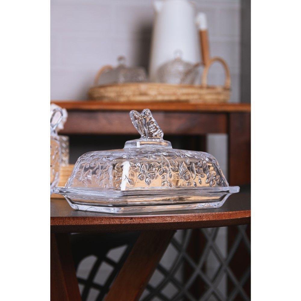 Manteigueira Cristal Com Tampa New Butterfly 18 X 10 X 10,8 Cm Lyor - 3