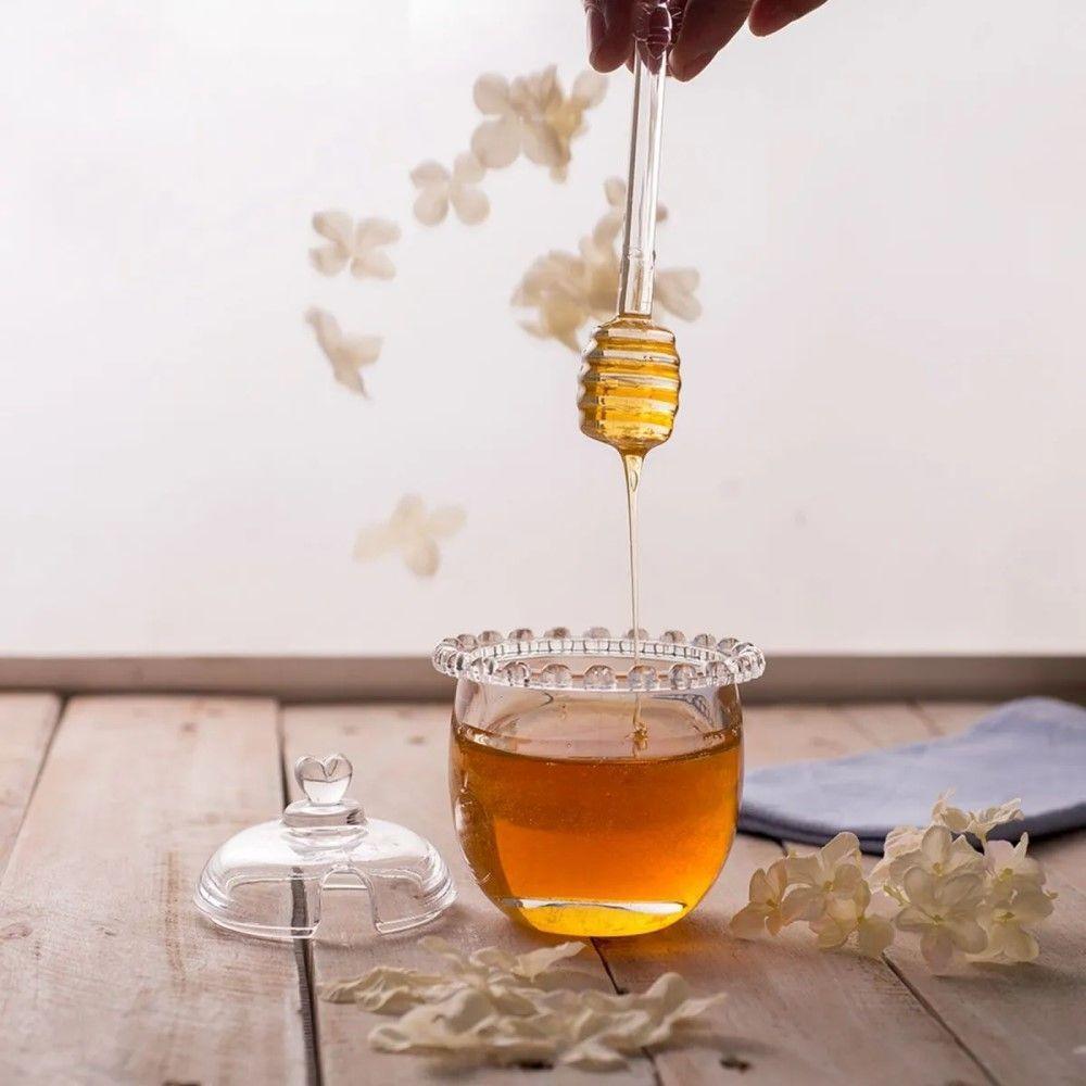 Kit Meleira + Açucareiro + Bandeja De Cristal Coração Lyor - 5